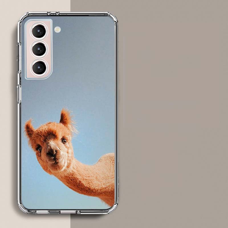 Cute, Naughty, Cool Alpaca Phone Case For Samsung S25+ Edge Galaxy S24 FE S23 Ultra Capa Shell S22+ S21 Plus S20 FE Cover Silico