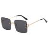 Square Shape Rimless Women Sunglasses European American Style Sun Glasses Women Driving Hiking Men Sun Glass