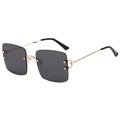 Square Shape Rimless Ladies Sunglasses European American Style Sun Glasses Ladies Driving Hiking Men Sun Glass