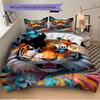 3pcs Tiger Print Duvet Cover Set -Includes 1 Duvet Cover and 2 Pillowcases, No Quilt Core, All-Season Home Decor  yy251111174