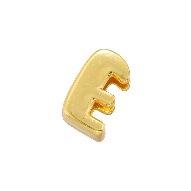 Gold Plated Brass Eco-Friendly Plating A-Z Initial Letter Beads, Cute DIY Jewelry Making Accessories Beads:VZ442