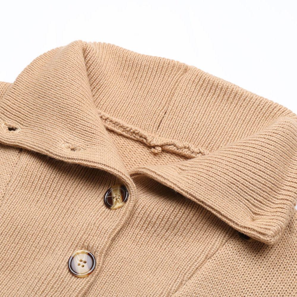 Podzimní zimní šik Jednobarevné pletené svetrové šaty s plným rukávem, výstřihem do V, dlouhým pulovrem do A