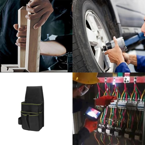 Mirhua Multifunctional Pocket Tool Bag, Waist Pouch, Tool Organizer, Work Accessory Organizer, Detachable Tool Holder, Detachable Waist Pouch (Black)