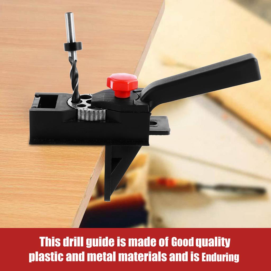 Multi-Functional Vertical Drill Guide Doweling Jig Kit Drill Positioning Metal Pocket Hole Jig Straight Angle Guide Locator