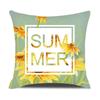 Daisy Flowers Green Yellow Plaid Double-Sided Printed Pillow Cover Short Plush Suitable Living Bedrooms Sofa Throw Cushion Cover