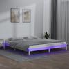 Vidaxl LED Bed Frame, White, 160X200 Cm, Solid Wood