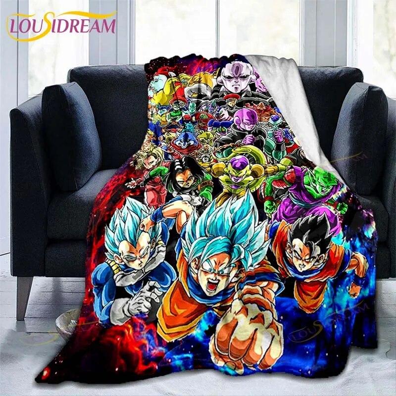 Couverture en flanelle avec personnages de dessins animés japonais célèbres, couverture polaire pour enfants, canapé, voyage, Camping
