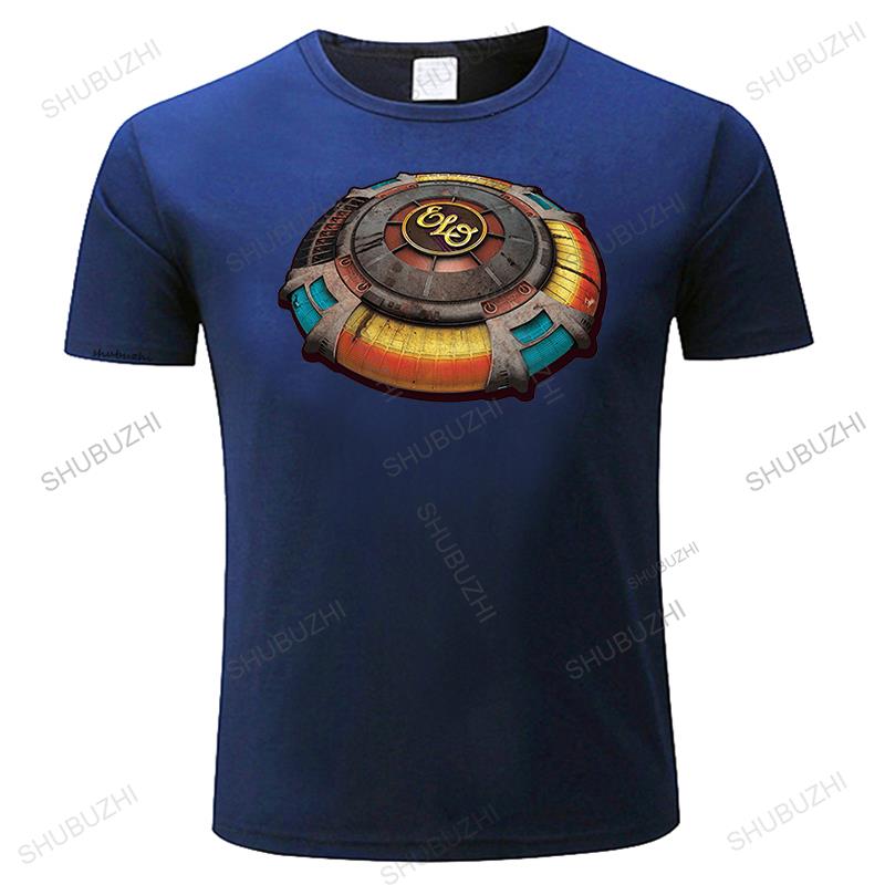 Cotton Tshirt Men Crew Neck Tops ELO SPACE SHIP (ELECTRIC LIGHT ORCHESTRA) BLACK T.SHIRT Bigger Size Homme Black T-shirt