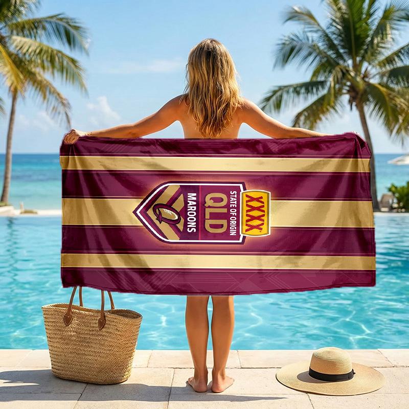 Queensland Maroons Mode Strandtuch Tragbar Weich Schnelltrocknend Handtuch Für Schwimmen Camping Urlaub