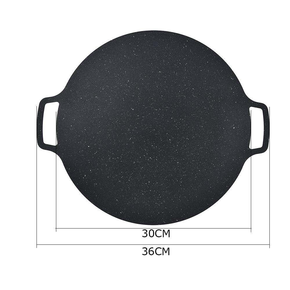 1pc Korean BBQ grill pan Medical stone Coating Non-stick Marble Camping Round Griddle with Handle for Baking,Grill,BBQ