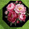 1pc Peony Flowers Automatic Folding Umbrella 8 Rib Iron Frame, Compact Portable Umbrella Suitable for Travel, Daily Use, Birthday, Women & Men Gift c