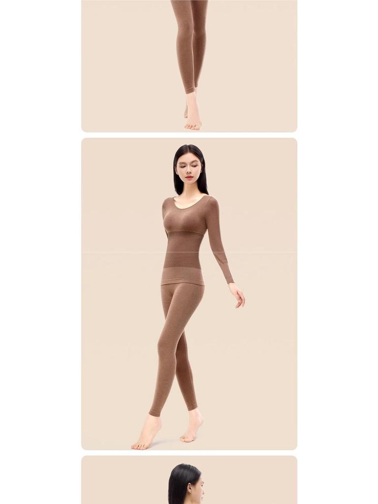 Women's Seamless Body Shaping Thermal Underwear Set - Slimming, Hip Lifting, Abdomen Flattening, Thin Autumn Clothes & Trousers
