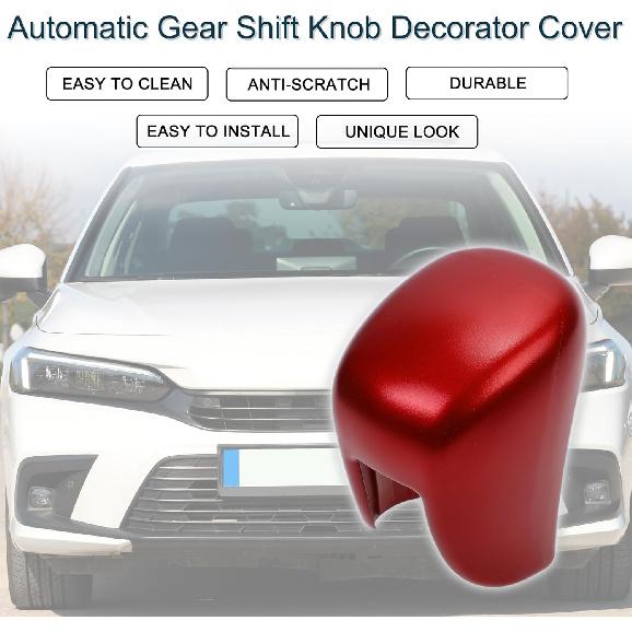 Automatic Gear Shift Knob Decorator Cover for Honda Civic 22-25 CR-V/HR-V 23-25 Accord 18-25 Console Interior Trim Sticker Styling Decor Red 1 Pcs