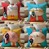 Animal Gang Cushion Cover Anti-dustmite Pillowcase Invisible Zipper Silky Short Plush Sofa Cushion Cover