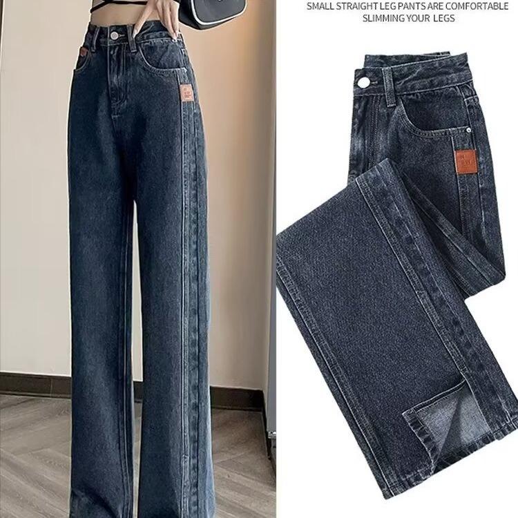 Dopamine Puppy Embroidered High-Waist Wide-Leg Jeans - New Spring Loose Fit