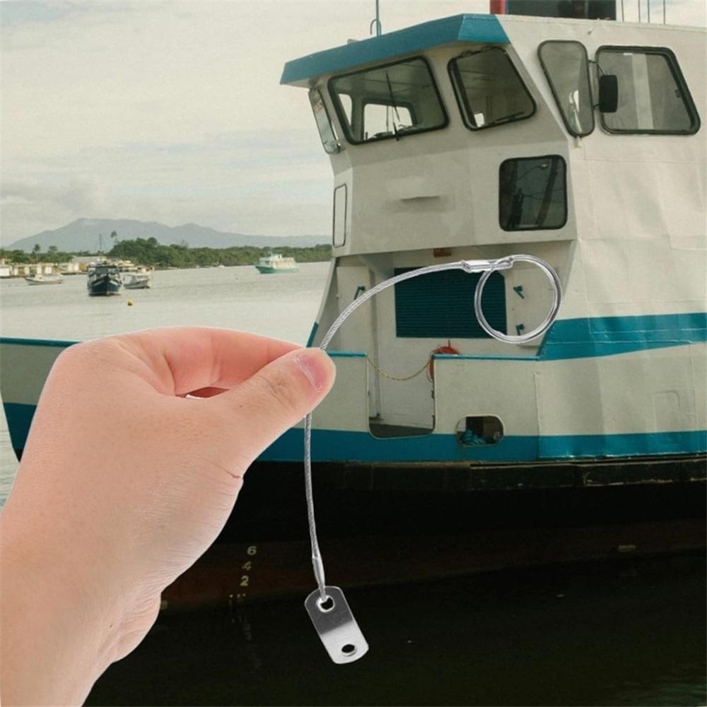 2 Pcs Stainless Steel 304 Lanyard Cable Safety Tether Wire For Loss Prevention 1 Loop With Quick Release Ring & Rubber Coating