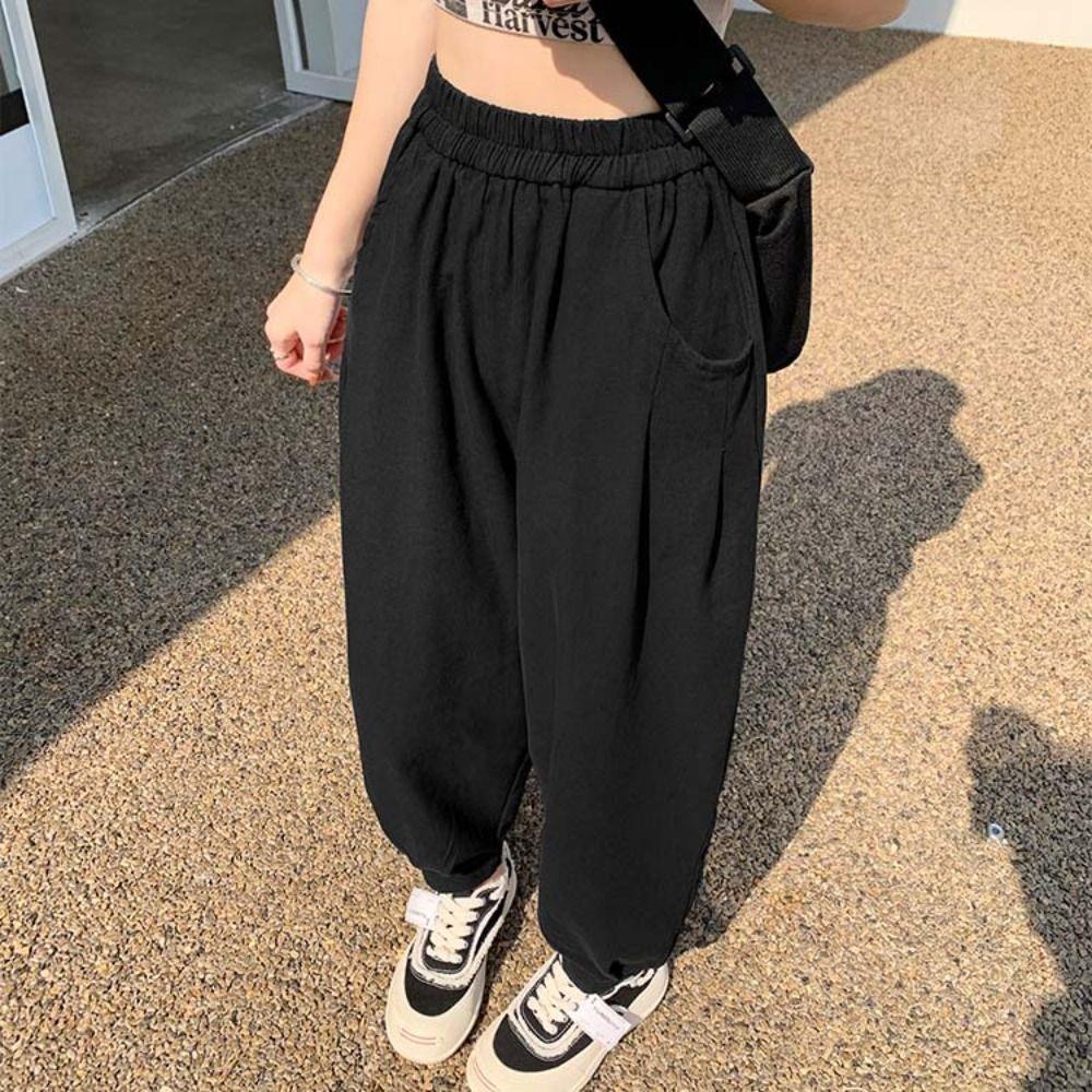 

High Waist Loose Harlan Pants Drawstring Women s Baggy Harem Pants Breathable Girl