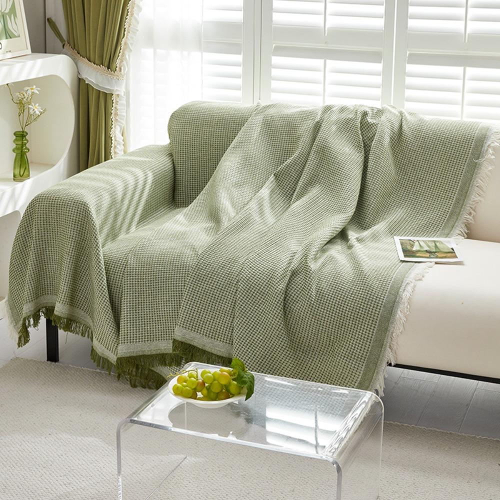 Vintage Farmhouse Sofa Throw Blanket American Style One Piece Couch Cover Chair Protector Cushion for Home