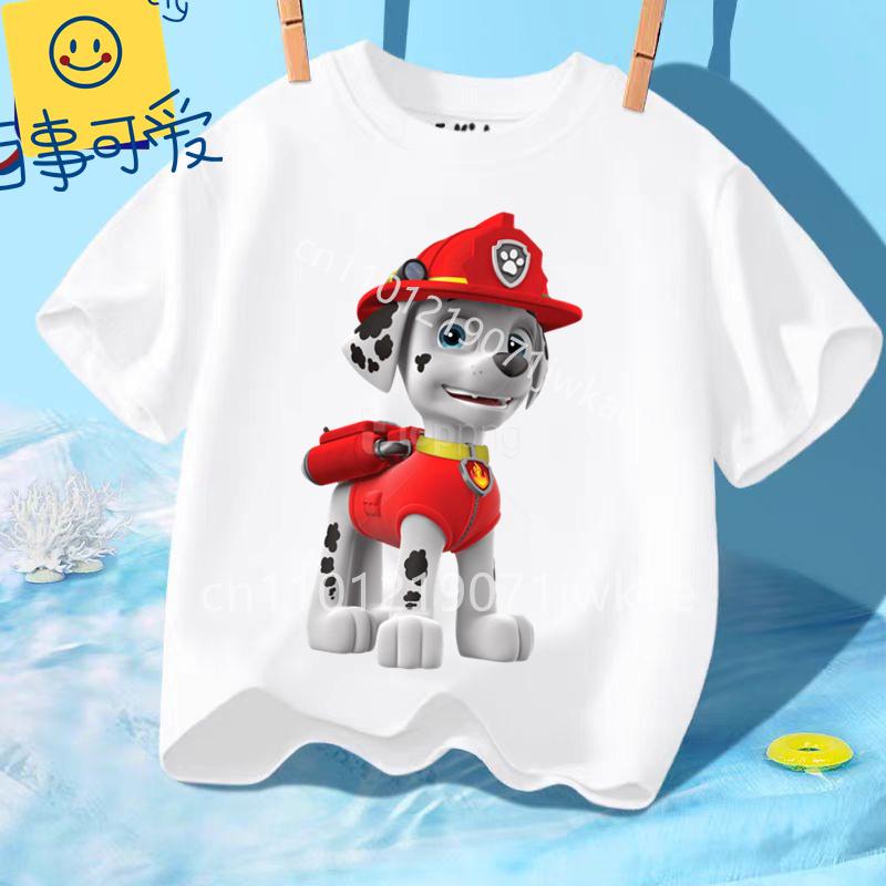 Cute Boys Girls Casuals Tops Summer Birthday Clothing Gift Hots Paw Patrol Kids T-shirts Kawaii Cartoon Character Printed Shirts