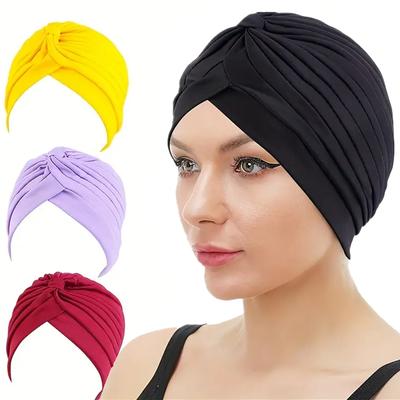 Bonnets Turbans Couleur Unie Bandeaux Élastiques Bonnets Ramadan Chimiothérapie Foulard Pour Femmes