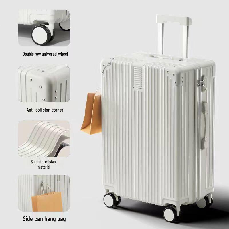2024 Retro Large Capacity Leather Travel Suitcase with Password Lock for Students & Families