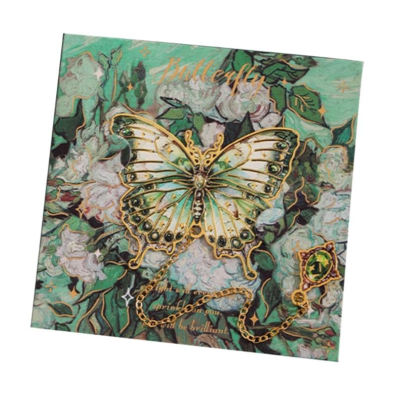 Engraved Butterfly Bookmarks with Pendant Butterfly Metal Bookmarks for Teacher Book Lover Adult Reading Accessories