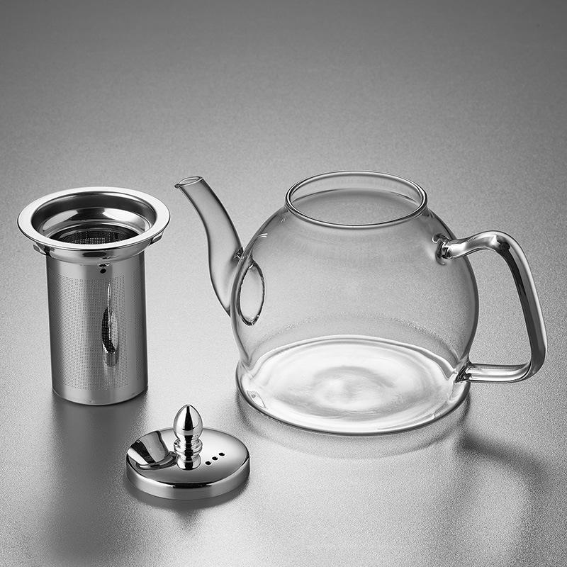 Large Capacity Glass Teapot with Filter for Tea and Water Separation