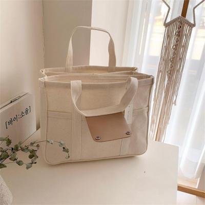 High Quality Multi-pocket Canvas Tote Bag Adjustable Strap Large Capacity Mommy Bag Casual Shoulder Bag Casual Use