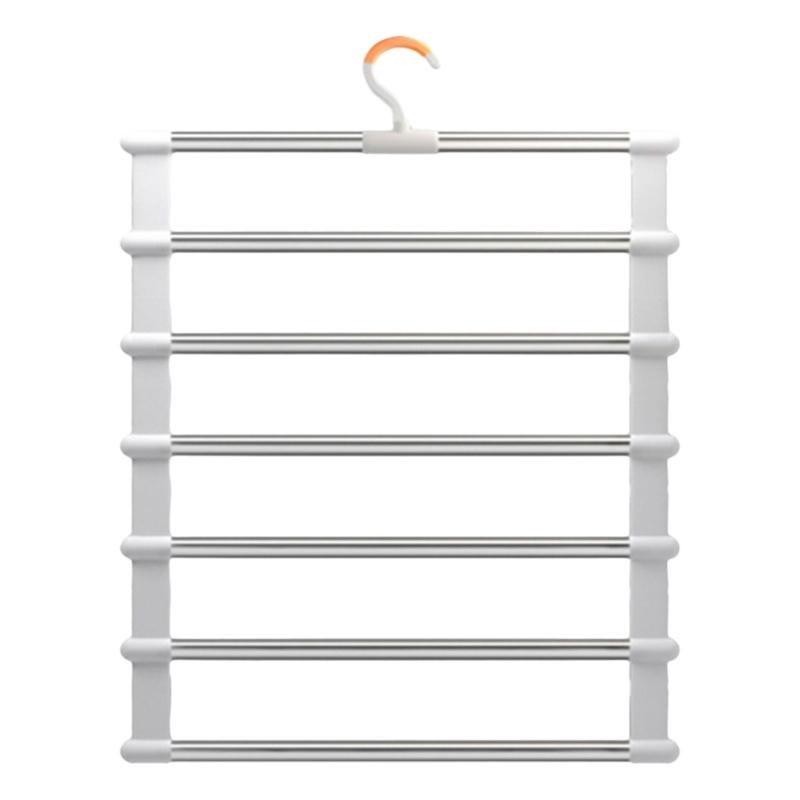 Q1JB Space Saving Folding Pants Hanger Multipurpose Foldable Garment Hanger Multi Layer Clip for Wardrobes Optimization