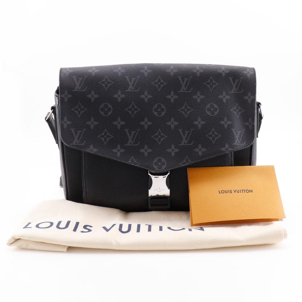 Louis Vuitton Taigalama Shoulder Bag M30746 Messenger Bag Black Taiga/Monogram Eclipse Canvas Mens Used