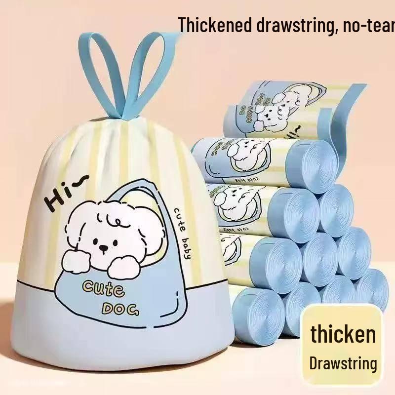 Shin-chan Extra Thick Drawstring Kitchen Trash Bags - Large, Durable, and Handheld