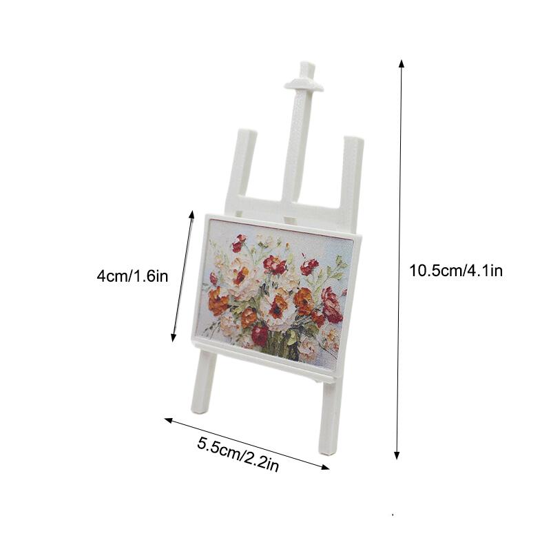 1:12 Șevalet în miniatură pentru casă de păpuși, șevalet de artă, pictură în ulei, suport de prezentare pentru decorarea camerei de acasă, casă de păpuși, micro scenă, accesoriu de construcție