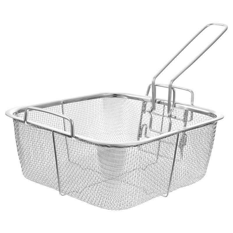 

A25F-Square Frying Basket Stainless Steel Wire Mesh Deep Turkey Fryer Basket Serving Strainer Food Cooking Kitchen Tool