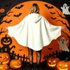 Single Piece Ghostly Costume for Halloween Party Wear, White Hooded Capes Outfit for Teens Adults Costume D0UB