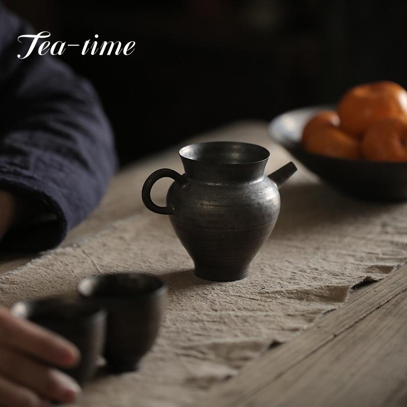 200ml džbán na čaj v japonském stylu Rustově glazovaný keramický Fair Cup Tenký Tire Tea Divider Čajová konvice s rukojetí Domácí Kung Fu čajová souprava