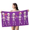 Creative cartoon skull digital-printed polyester Superfine fiber double-sided fleece Beach vacation bath towel, beach towel
