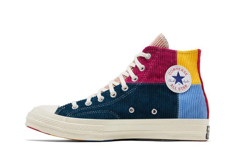 Men's Sneakers Converse Chuck Taylor All Star 70 Hi Corduroy Patchwork Gold Navy