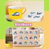 50 Cartoon Blue Fat Shark Graffiti Stickers Guitar Notebook Suitcase DIY Waterproof Stickers