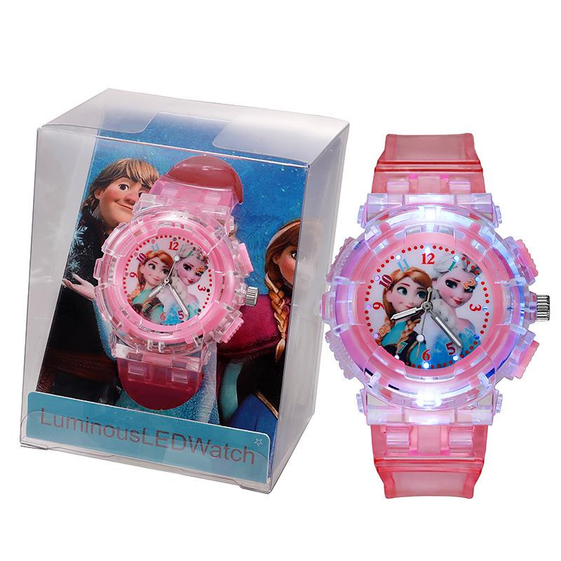 Student Children'S Watch Women'S Plastic Frozen Luminous Glowing Bracelet Niche