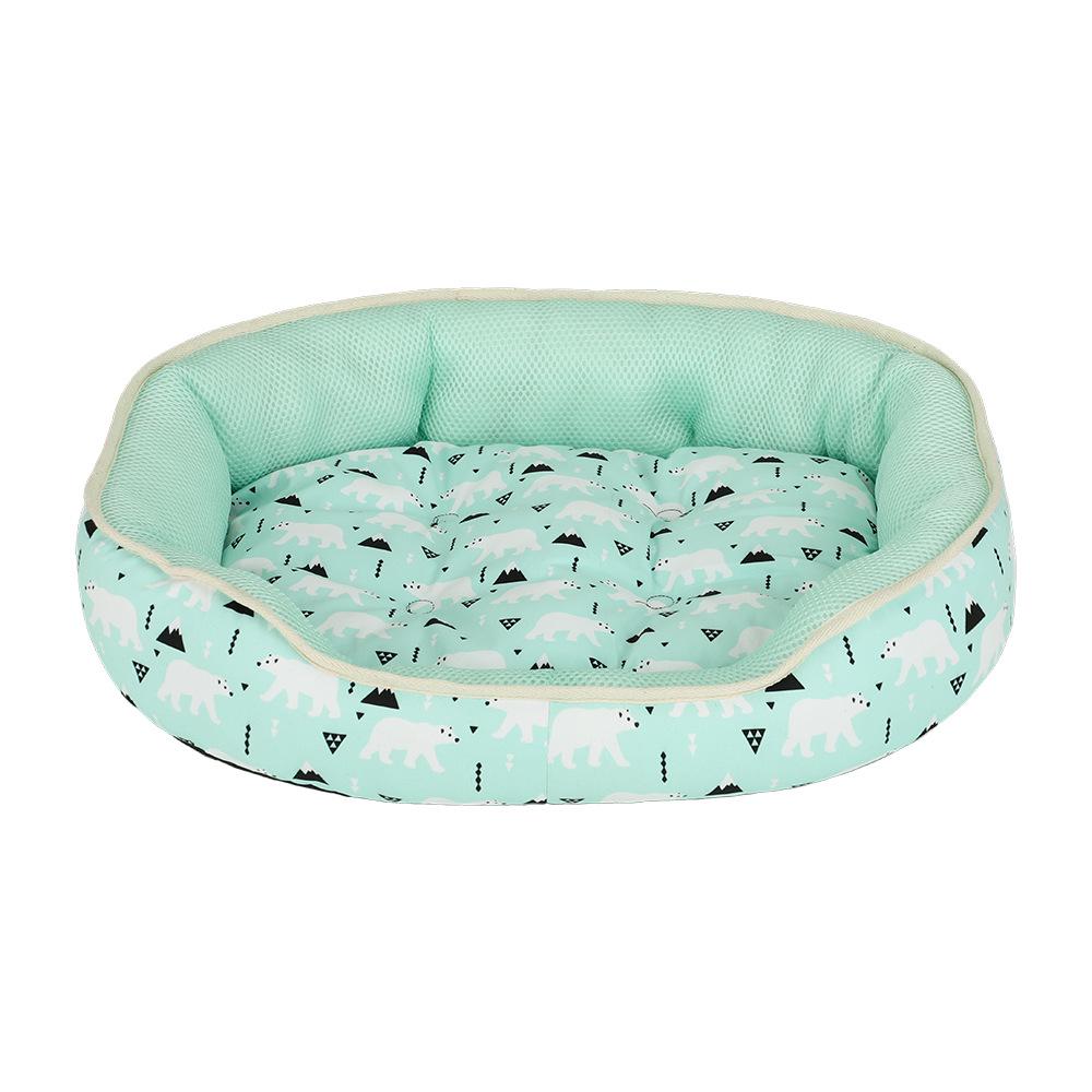 Summer Cooling Pet Bed: Breathable Cotton Nest for Cats and Small Dogs