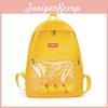 Stylish Waterproof Canvas Backpack For Women With Cute Duck Toy And Transparent Design