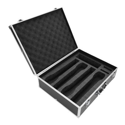 Kabellose Mikrofonkoffer-Aluminiumlegierung Hart Mikrofon-Schaumstoff-Transportkoffer für 4 Mikrofone, Empfänger, Sender