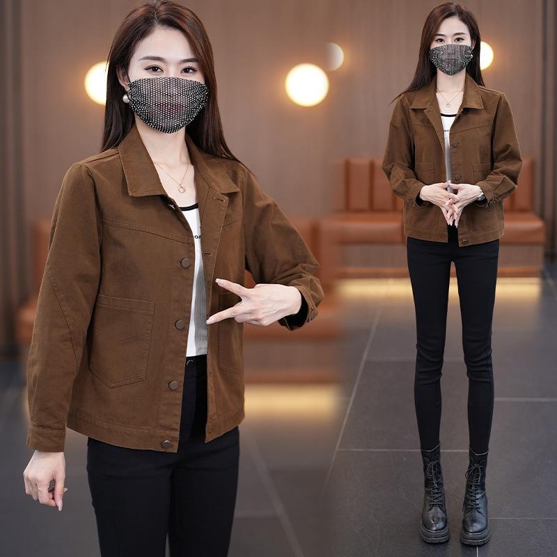 

Women s Small Coffee Lapel Jacket - Casual & Versatile Coat Extra Large