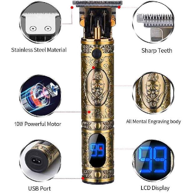 Suttik Hair Clippers for Men, Professional Hair & Beard Trimmer for Men, T-Blade Hair Edgers Clippers, Gold Knight Close-Cutting Trimmers, Cordless