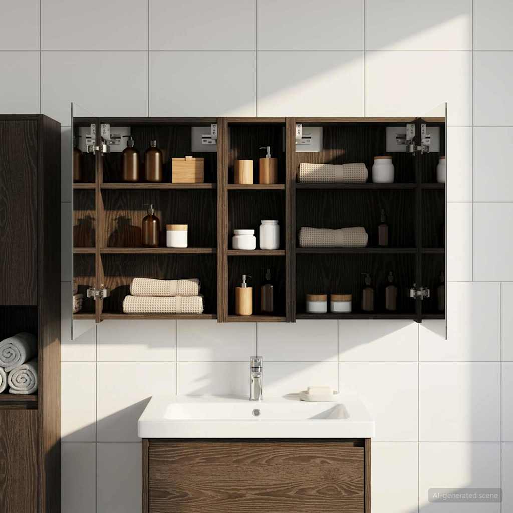 Bathroom Cabinet Set 3 Pcs 100 X 10.5 X 60.5 Cm Engineered Wood