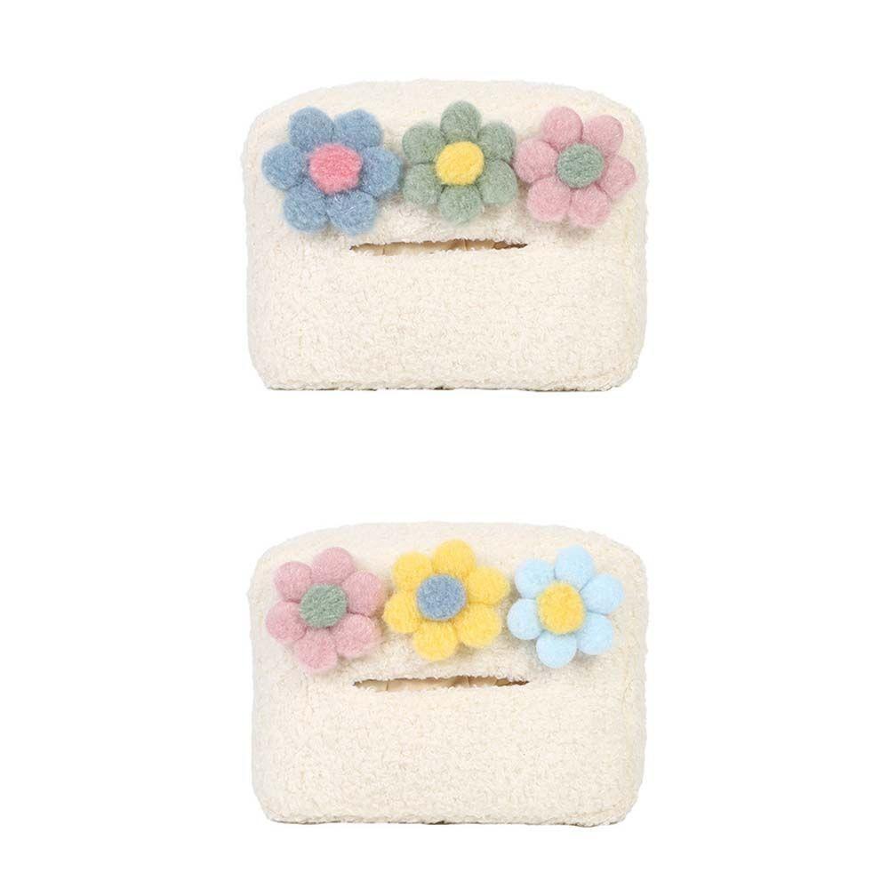 Package Case Flower Plush Car Seat Napkin Holder Paper Napkin Case Car Paper Boxes Car Tissue Box