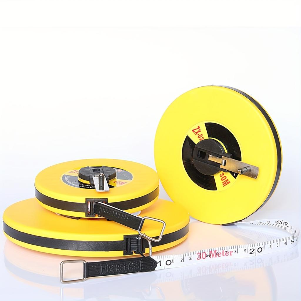 20m/50m/100m(65ft/164ft/328ft) Long Fiberglass Tape Measure Double Face Printing Inch/Metric for Construction Work