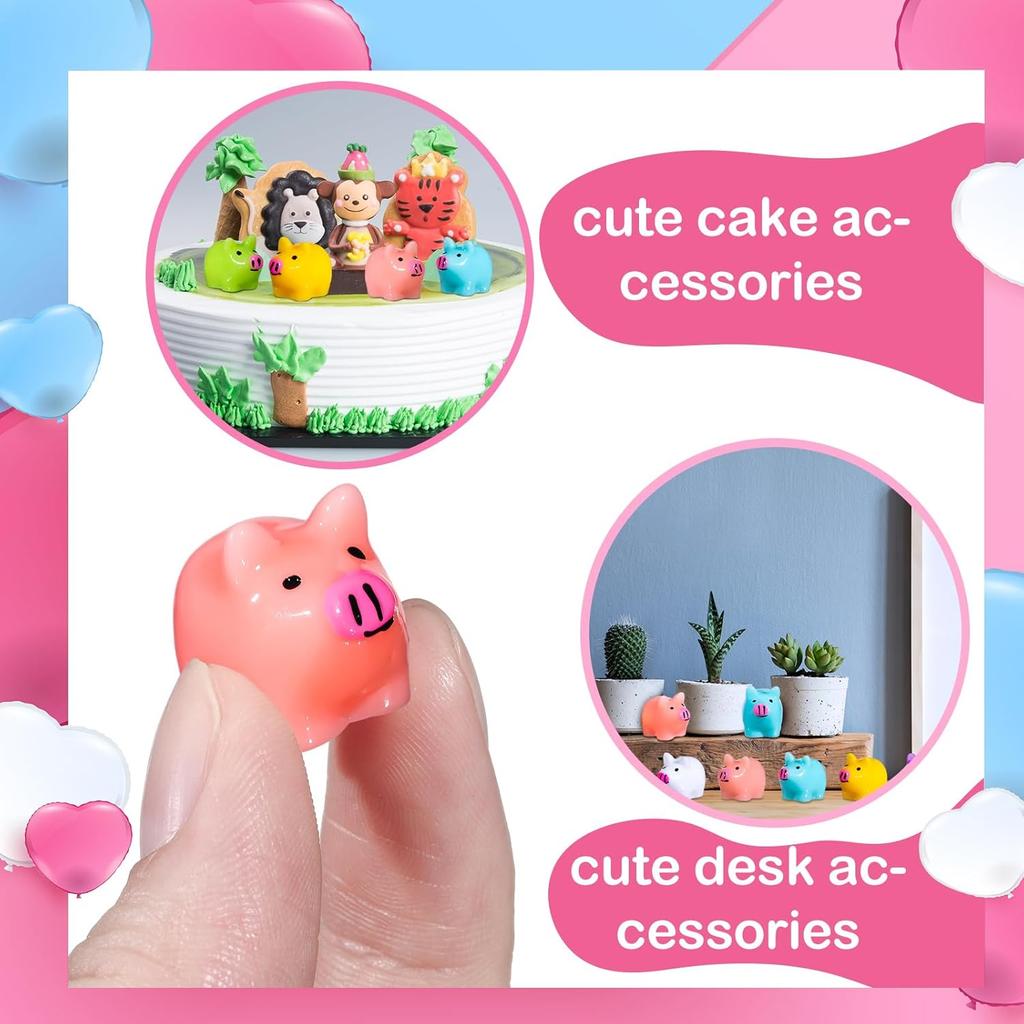 50 Pezzi Mini Resina Pig Tiny Pigs Da Nascondere Figure Maialini Miniatura Statue Maialino Giardino Paesaggio Fai da Te Casa delle Bambole Artigianato per Feste Decorazione