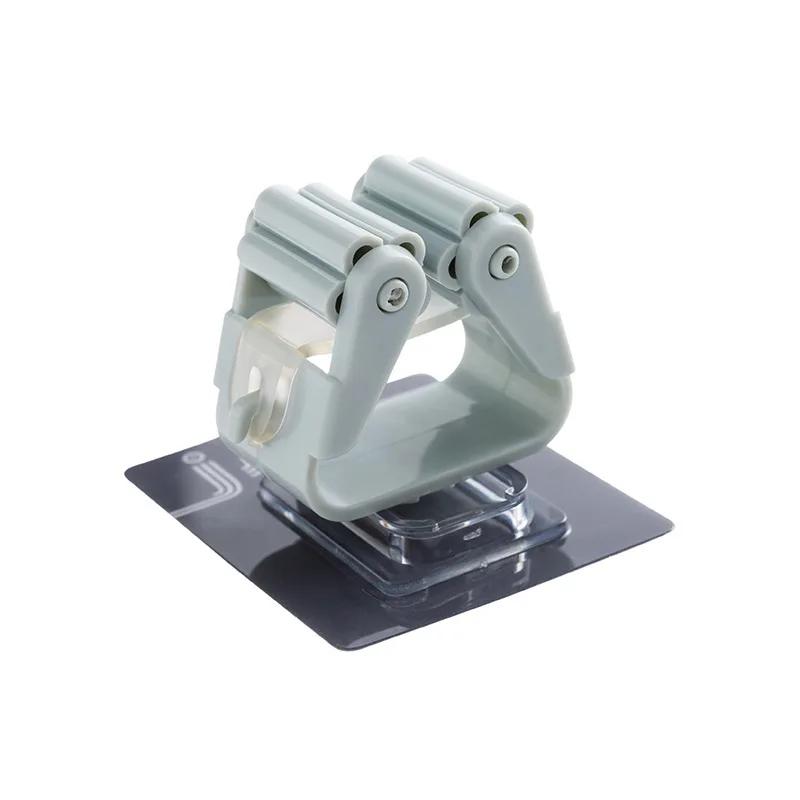 

Новый и простой в использовании, прочный и не оставляющий следов держатель для швабры на присоске, неперфорированный зажим для швабры в ванной комнате one size синий