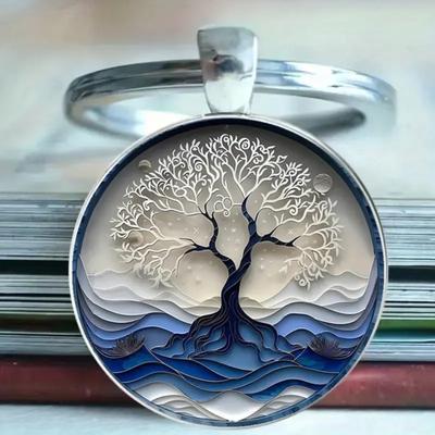Fashion Alloy Keychain Pendant Round Metal Key Ring